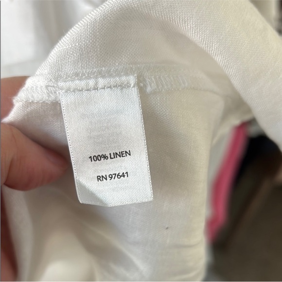 NWOT White Embellished Linen Top - XL Petite - Picture 5 of 5